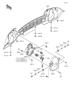 Headlight Diagram and Parts List for KAF400BGF 2016 Kawasaki Lawn Tractor Accessories