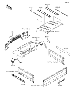 Decals(Refa) Diagram and Parts List for KAF620REFA 2014 Kawasaki Lawn Tractor Accessories