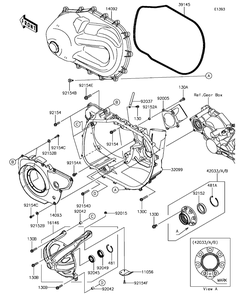 Converter Cover Diagram and Parts List for KAF1000CHF 2017 Kawasaki Lawn Tractor Accessories