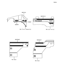 Decals 1 Diagram and Parts List for KAF820CHF 2017 Kawasaki Lawn Tractor Accessories