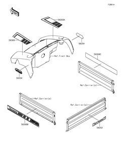 Decals(White)(Fff) Diagram and Parts List for KAF400FFF 2015 Kawasaki Lawn Tractor Accessories