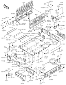 Carrier Diagram and Parts List for KAF820CKF 2019 Kawasaki Lawn Tractor Accessories