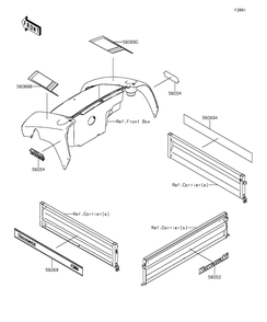 Decals(Dff) Diagram and Parts List for KAF400DFF 2015 Kawasaki Lawn Tractor Accessories