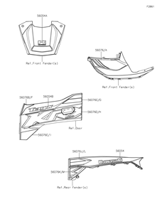 Decals Diagram and Parts List for KRF1000CMFNN 2021 Kawasaki Lawn Tractor Accessories