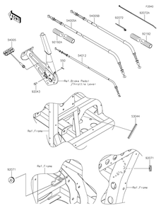 Cables Diagram and Parts List for KAF820BMFNL 2021 Kawasaki Lawn Tractor Accessories