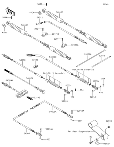 Cables Diagram and Parts List for KAF620TJF 2018 Kawasaki Lawn Tractor Accessories
