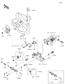 Fuel Injection Diagram and Parts List for KAF620PGF 2016 Kawasaki Lawn Tractor Accessories