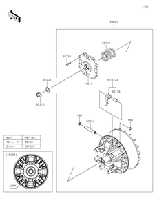 Drive Converter Diagram and Parts List for KRF1000ALF 2020 Kawasaki Lawn Tractor Accessories