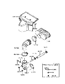 Air-filter/muffler Diagram and Parts List for FR730V-DS04  Kawasaki Engine