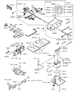 Part Location Diagram of 26006-0052 Kawasaki Fuse, Mini Blade, 2a, Gr