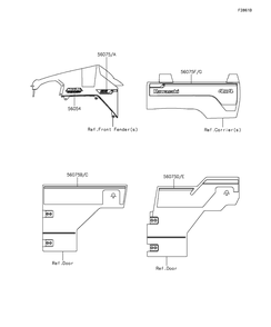 Decals(Black)(Bgf) Diagram and Parts List for KAF820BGF 2016 Kawasaki Lawn Tractor Accessories
