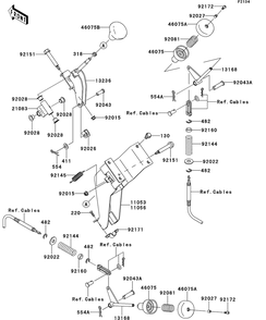 Shift Lever Diagram and Parts List for KAF400AFF 2015 Kawasaki Lawn Tractor Accessories