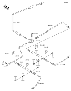Brake Piping Diagram and Parts List for KAF620RHF 2017 Kawasaki Lawn Tractor Accessories