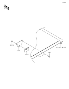 Reflectors Diagram and Parts List for KAF400YPFNN 2023 Kawasaki Lawn Tractor Accessories