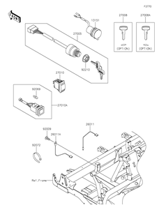 Part Location Diagram of 27010-0734 Kawasaki Switch, Horn