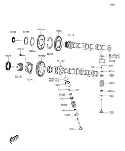 Valve Diagram and Parts List for KAF820BGF 2016 Kawasaki Lawn Tractor Accessories