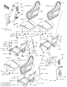 Part Location Diagram of 92145-0022 Kawasaki Spring,Seat Latch