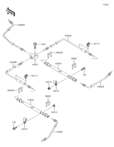 Brake Piping Diagram and Parts List for KAF620PGF 2016 Kawasaki Lawn Tractor Accessories