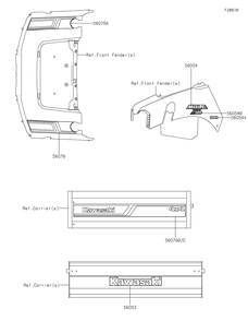 Decals(Red)(Rnfnn/Rpfnn) Diagram and Parts List for KAF400RPFNN 2023 Kawasaki Lawn Tractor Accessories