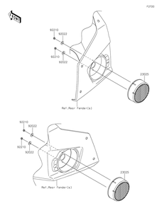 Taillight Diagram and Parts List for KRT800FPFNN 2023 Kawasaki Lawn Tractor Accessories