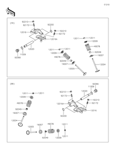 Valve Diagram and Parts List for KRF800GKF 2019 Kawasaki Lawn Tractor Accessories