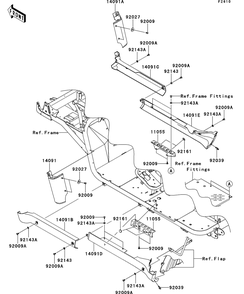 Side Covers/Chain Cover Diagram and Parts List for KAF950GDF 2013 Kawasaki Lawn Tractor Accessories