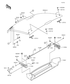 Fenders Diagram and Parts List for KAF400FGF 2016 Kawasaki Lawn Tractor Accessories