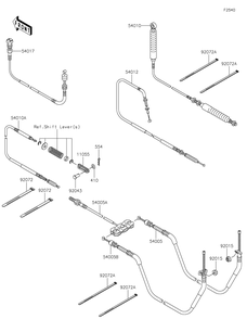 Cables Diagram and Parts List for KAF400JNFNN 2022 Kawasaki Lawn Tractor Accessories