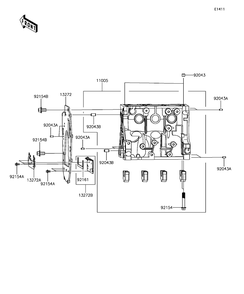 Crankcase Diagram and Parts List for KAF820BHF 2017 Kawasaki Lawn Tractor Accessories