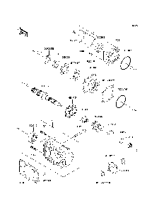 Bevel Gear Case Diagram and Parts List for KAF620K7F 2007 & Prior Kawasaki Lawn Tractor Accessories