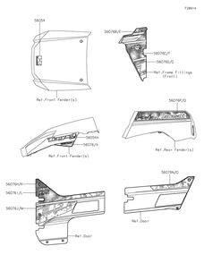 Part Location Diagram of 56076-1147 Kawasaki Pattern, Side Guard, Lh, Cnt