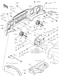 Headlight Diagram and Parts List for KAF400MHF 2017 Kawasaki Lawn Tractor Accessories