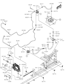 Fuel Pump Diagram and Parts List for KAF1000EHF 2017 Kawasaki Lawn Tractor Accessories