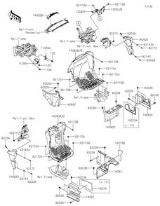 Part Location Diagram of 14092-0804-42H Kawasaki Cover, Side Guard, Lh, Camouflage