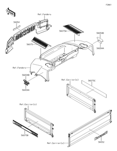 Decals(Vgf/Vhf) Diagram and Parts List for KAF620VGF 2016 Kawasaki Lawn Tractor Accessories