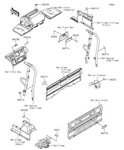Labels Diagram and Parts List for KAF1000DGF 2016 Kawasaki Lawn Tractor Accessories