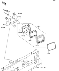 Meter Diagram and Parts List for KRT750DCF 2012 Kawasaki Lawn Tractor Accessories