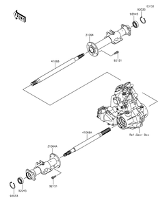 Rear Axle Diagram and Parts List for KAF400AGF 2016 Kawasaki Lawn Tractor Accessories