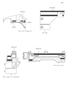 Decals Diagram and Parts List for KAF1000FKF 2019 Kawasaki Lawn Tractor Accessories