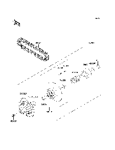 Driven Converter/Drive Belt Diagram and Parts List for KAF620H7F 2007 & Prior Kawasaki Lawn Tractor Accessories