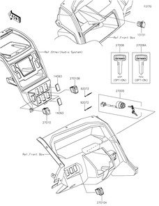 Ignition Switch Diagram and Parts List for KRF1000CPFNN 2023 Kawasaki Lawn Tractor Accessories