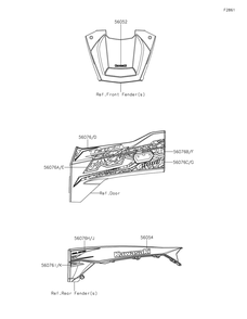 Decals(Bpfnn/Bpfnl) Diagram and Parts List for KRF1000BPFNL 2023 Kawasaki Lawn Tractor Accessories