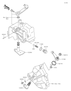 Gear Change Mechanism Diagram and Parts List for KAF620WMFNN 2021 Kawasaki Lawn Tractor Accessories