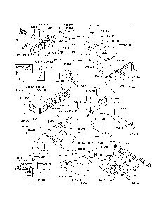 Frame Fittings Diagram and Parts List for KAF950E8F 2008 Kawasaki Lawn Tractor Accessories