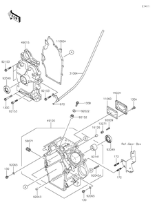 Crankcase Diagram and Parts List for KAF620MLF 2020 Kawasaki Lawn Tractor Accessories