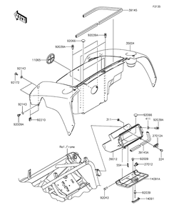 Front Box Diagram and Parts List for KAF400GGF 2016 Kawasaki Lawn Tractor Accessories