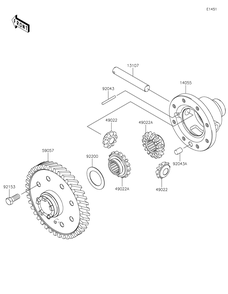 Differential Diagram and Parts List for KAF400RLS 2020 Kawasaki Lawn Tractor Accessories
