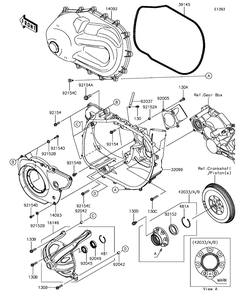Converter Cover Diagram and Parts List for KAF820BHF 2017 Kawasaki Lawn Tractor Accessories