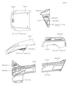Part Location Diagram of 56075-7938 Kawasaki Pattern, Side Guard, Lh, Upp