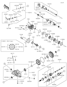 Drive Shaft-Rear Diagram and Parts List for KRF800JMFNN 2021 Kawasaki Lawn Tractor Accessories